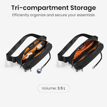 tomtoc 3.5L X-Pac Sling Bag with RFID Blocking, Crossbody Bag Minimalist Chest Shoulder Pack for Men/Women, Water-resistant Lightweight Casual Funny Pack for Travel/Daily Commute