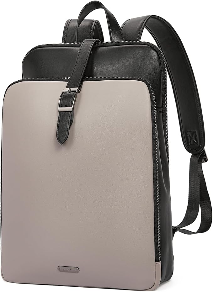 CLUCI Leather Backpack for Women, 15.6 inch Laptop Bag, Large Genuine Work Backpack Travel Back
