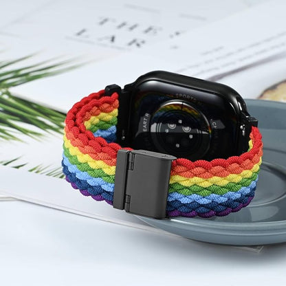 WOCCI 18mm Braided Nylon Watch Band for Men and Women, Quick Release, Black Stainless Steel Buckle (Multicolor)
