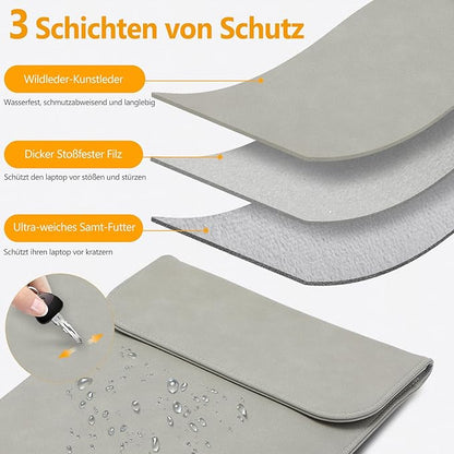 HYZUO 13 Inch Laptop Sleeve PC Case for MacBook Pro 13 M2 M1 2026-2016, 13" MacBook Neo 2026 A3404, MacBook Air 13 M5 A3449 M4 M3 M2 M1 2026-2018, 13" iPad Pro/Air, Surface Pro, XPS 13, Light Gray