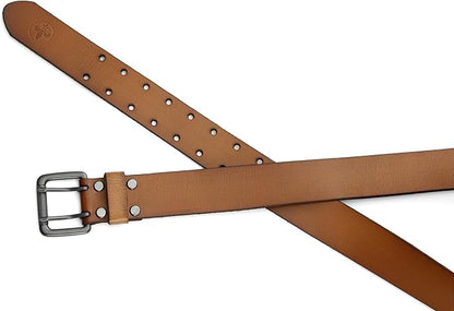 CHAOREN Work Belts for Men Heavy Duty - 1.5" Full Grain Leather Belt Casual - Fully Adjustable, Double Prong