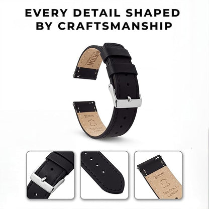BARTON WATCH BANDS - Top Grain Leather Watch Bands Compatible with Apple Watch Models - 1, 2, 3, 4, 5, 6, 7, 8, 9, 10, SE, Ultra & Ultra 2