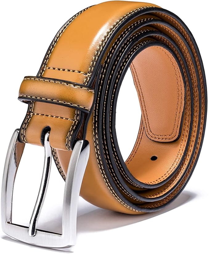 KM Legend Mens Genuine Leather Dress - Classic & Fashion For Work Business And Casual Belt