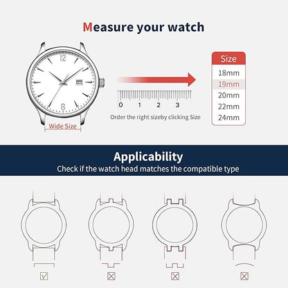Fullmosa Leather watch strap, vintage replacement strap, watch strap 22 mm, 20 mm, 24 mm, 19 mm, 18 mm, bracelet watch accessories for men and women, watch strap for smartwatch and universal watches