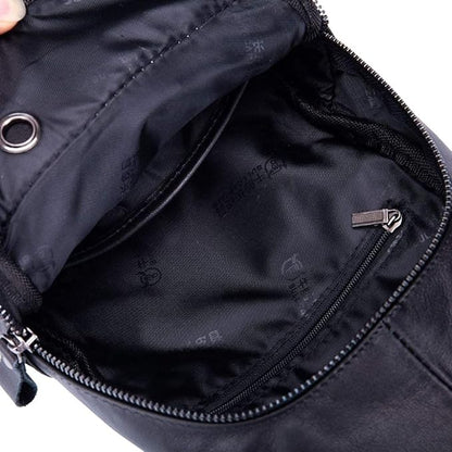 Hebetag Leather Sling Bag Crossbody Backpack for Men Women Outdoor Travel Shoulder Chest Pouch Hiking Camping Casual Pack Daypack (Light Brown)