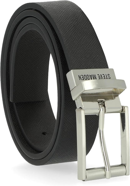 Steve Madden Men's Reversible Men's Dress Casual Every Day Leather Belt