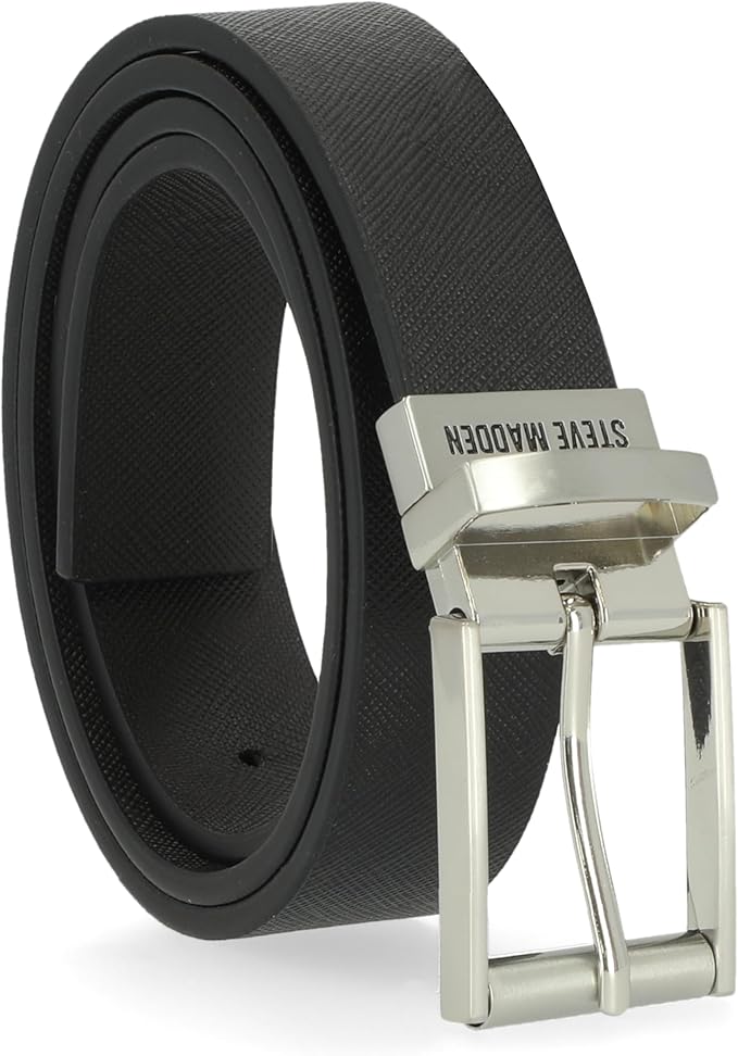 Steve Madden Men's Reversible Men's Dress Casual Every Day Leather Belt