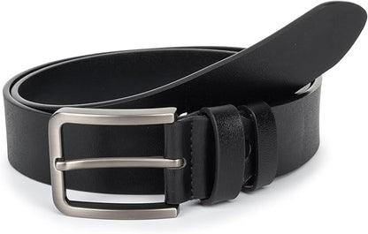 INOGIH Men's Dress Belt - Genuine Leather - Pin-Buckle - Classic Waist Belt for Daily Life