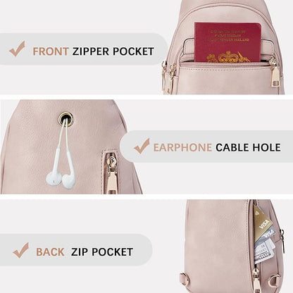 BOSTANTEN Small Sling Bag for Women Leather Crossbody Bags Fanny Pack Chest Bag for Travel