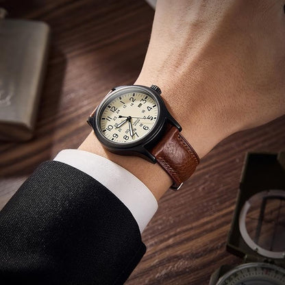 Getalia Italian leather Watch Band Tuscany Natural Vegetable-Tanned Full Grain Leather,14mm 16mm 18mm 19mm 20mm 21mm 22mm Quick Release Replacement Watch Straps for Men and Women Thick and Soft