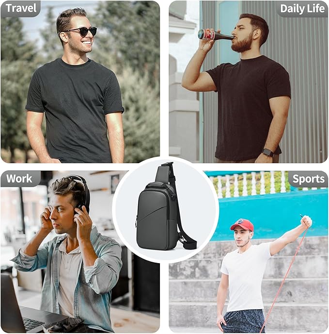 Messenger bag for Men,Small Sling Crossbody Backpack Shoulder Bag for Men Women,canvas Strap Backpack Sling Bag