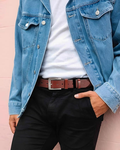 CHAOREN 1.5" Mens Belts Leather - Italian Full Grain Leather Belts - Ideal for Casul Jeans & Work Wear