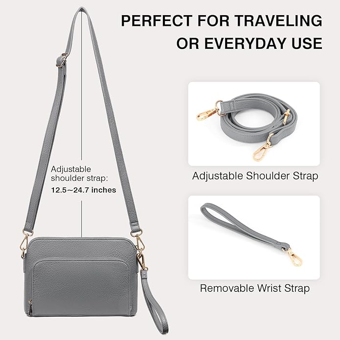 Marvolia Crossbody Bag for Women - PU Leather Shoulder Bag Trendy Small Crossbody Purse Bag for Travel Work Party