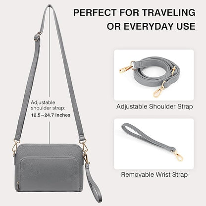 Marvolia Crossbody Bag for Women - PU Leather Shoulder Bag Trendy Small Crossbody Purse Bag for Travel Work Party