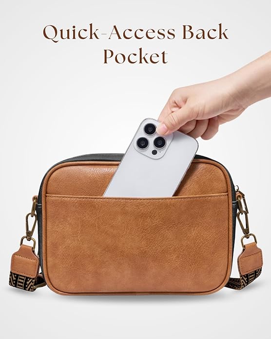Crossbody Bags with Built-in Wallet, Anti-Theft Travel Purse with Card Slots, Trendy Vegan Shoulder Bag for Women Men