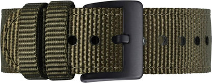 BISONSTRAP Men’s Nylon Watch Bands, Two-Piece Military Watch Straps, Quick Release, Brushed Buckle, Band Width 18mm 19mm 20mm 22mm
