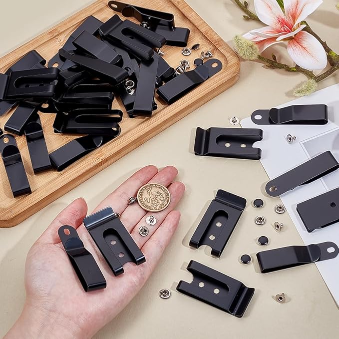 NBEADS Metal Belt Clip, Sheath Clip for Wallets Pouches Bag Leather Crafts DIY