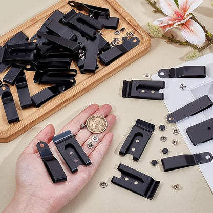 NBEADS Metal Belt Clip, Sheath Clip for Wallets Pouches Bag Leather Crafts DIY