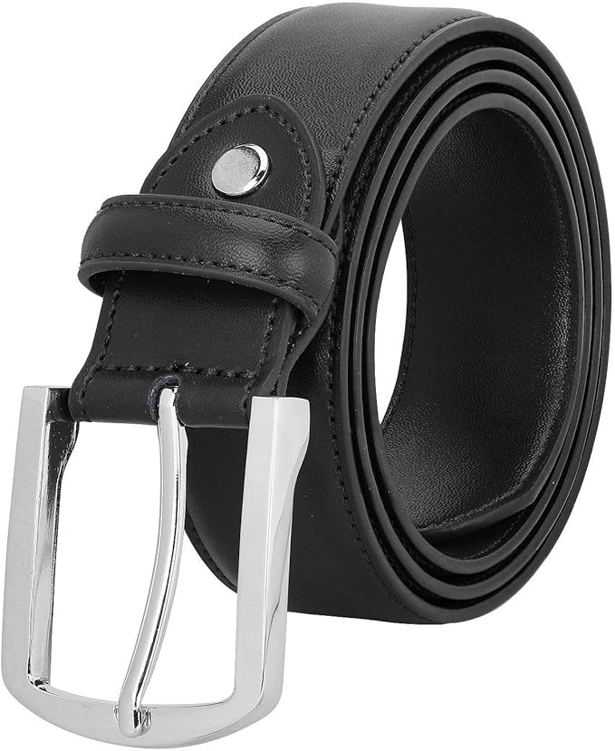 Falari Men Genuine Leather Casual Dress Belt With Single Prong Buckle, Classic Style Belt