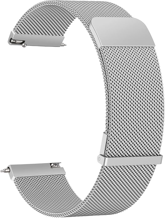 Vanjua 20mm 22mm Watch Band for Women Men, 20mm 22mm Quick Release Stainless Steel Metal Mesh Loop Adjustable Magnetic Replacement Wristbands Straps Bands