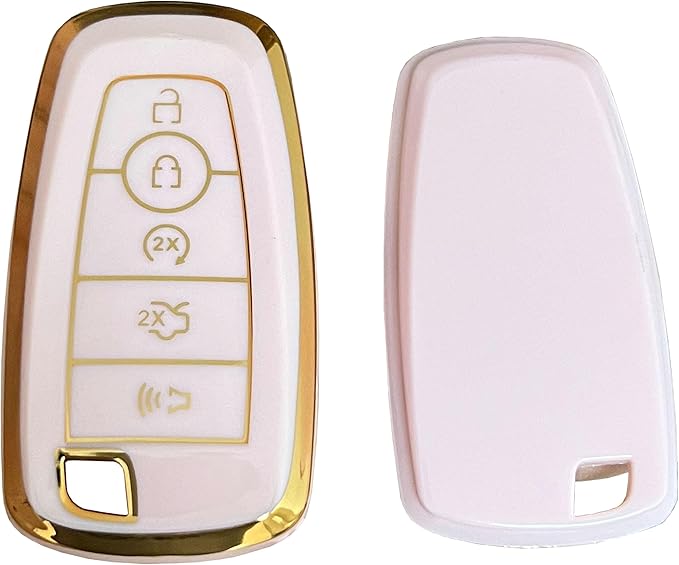 Keyless Entry Remote for Ford Key Fob Cover Protective Shell Fits for Ford Edge Escape Expedition Explorer Fusion Mustang Ranger F-150 F-250 (5-Button-Pink)