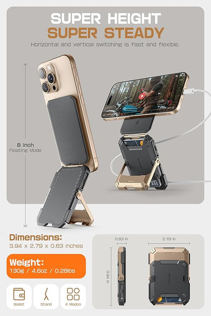 SUPCASE for MagSafe Wallet with Stand, Magnetic Wallet for Men, [Hold 5 Cards] [Adjustable Stand] [RFID Blocking] Phone Stand Credit Card Holder Tripod for iPhone 17/16/15/14/13/12 Series, Desert