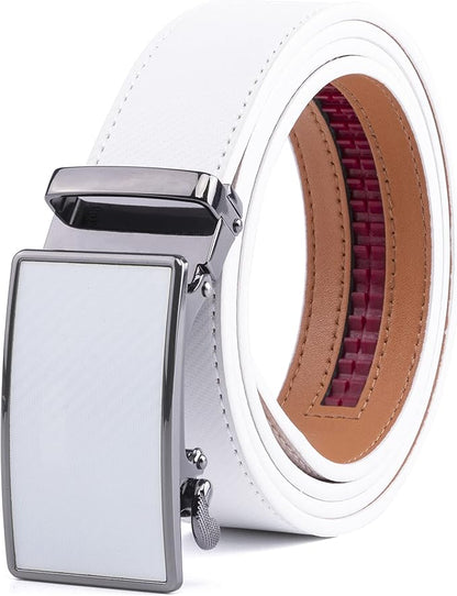 Fabio Valenti Mens Belt,Ratchet Belt Dress with 1 3/8" Genuine Leather with Easier Adjustable Buckle, Trim to Fit