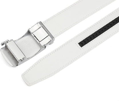 Lingli Men's Belt,Ratchet Dress Belt with Automatic Buckle Brown/Black-Trim to Fit-35mm wide