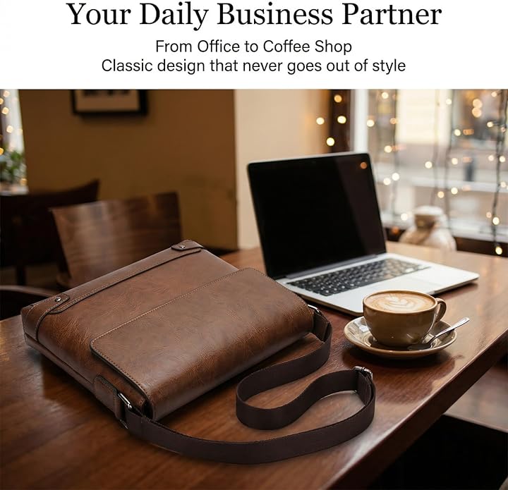 Messenger Bag for Men, 13 inch Purse Crossbody Bag, Waterproof Shoulder Bag for Office Business