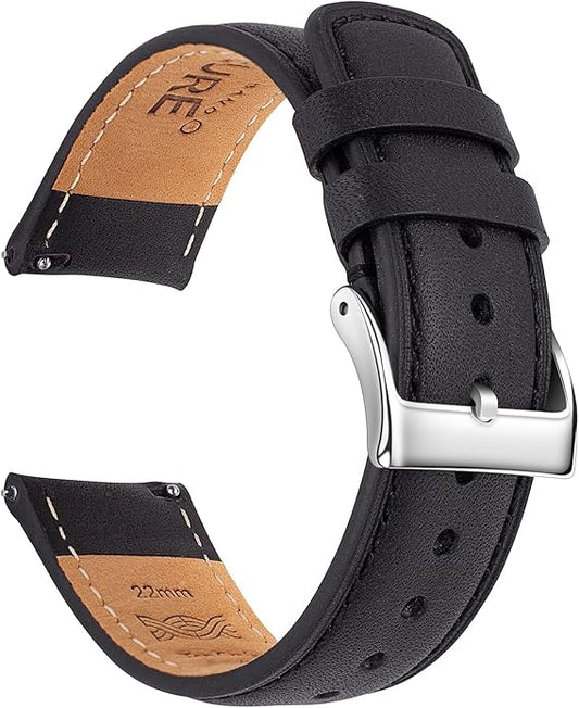 SEURE Quick Release Watch Band,Top Genuine Leather Watch Straps 19mm 20mm 21mm 22mm 24mm for Men and Women
