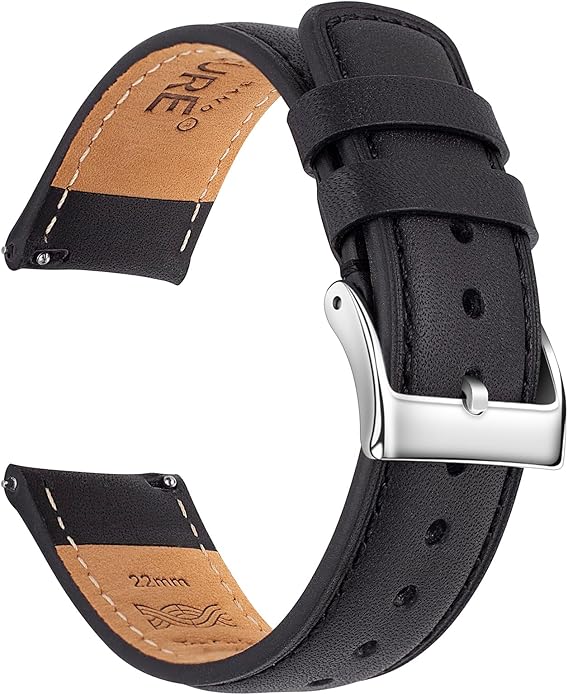 SEURE Quick Release Watch Band,Top Genuine Leather Watch Straps 19mm 20mm 21mm 22mm 24mm for Men and Women