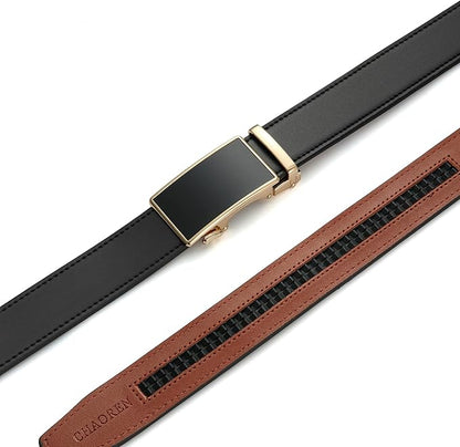 CHAOREN Mens Belt - Mens Ratchet Belt Leather 1 3/8" for Dress Pant - Micro Adjustable Belt Fit Everywhere