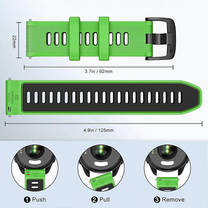 ISABAKE 22mm Watch Band for Gamrin Forerunner 265/Forerunner 255/Vivoactive 4 45mm/Venu 2/Venu 3, Silicone Quick Release Replacement Wristband