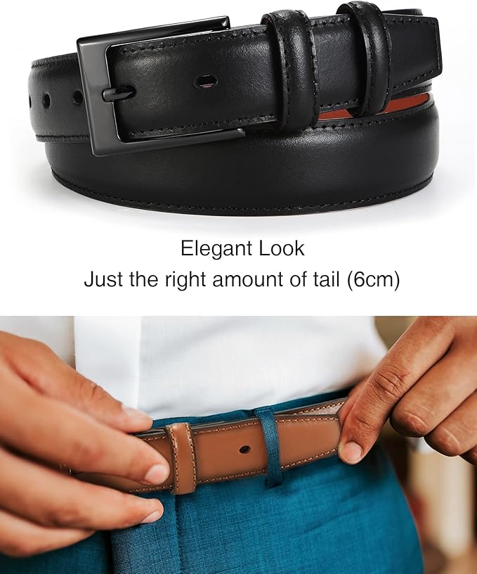 CHAOREN Mens Belts Leather Gift for Men - Ideal Match for Mens Dress Shoes