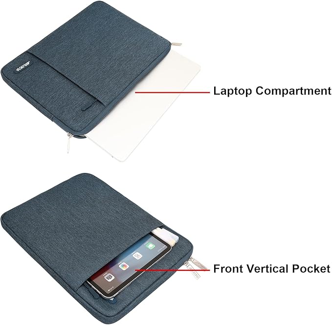 MOSISO Laptop Case 15 inch, 15 inch Laptop Sleeve Compatible with MacBook Air M5 A3448 M4 A3241 M3 A3114 M2 A2941 2026-2023, Dell XPS, Polyester Vertical Computer Sleeve Bag with Pocket, Haze Blue