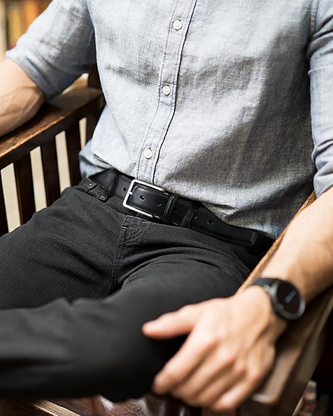CHAOREN Mens Belt Leather - 1 3/8" Dress Belts for Men - Considerate Gift for Work Business Casual Jeans