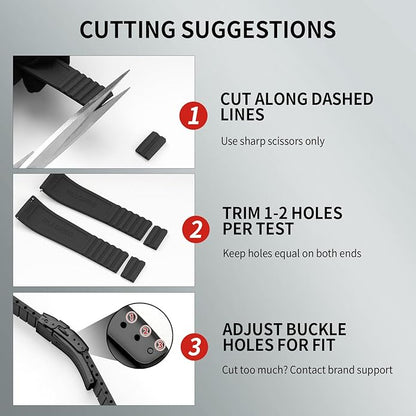 ULLCHRO Silicone Watch Band Quick Release Strap FKM Waterproof Watch Bands for Men 20mm 22mm Replacement Strap Sport Rubber Watchband