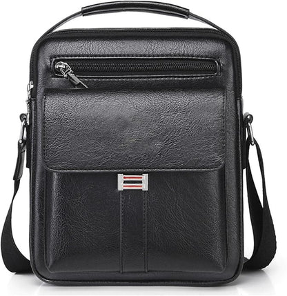 Men's Leather Crossbody Bag, Casual leather Bag for Men, Crossbody Bag Office Business,Handbag Purse Zipper