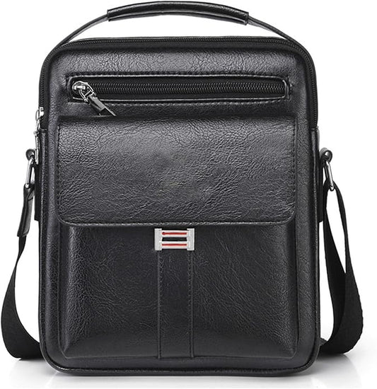 Men's Leather Crossbody Bag, Casual leather Bag for Men, Crossbody Bag Office Business,Handbag Purse Zipper