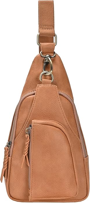 MMS Brands Antik Kraft Tasha Crossbody Sling | Vegan Leather Crossbody Bag for Women with 16-20" Strap | Sling Bags for Women
