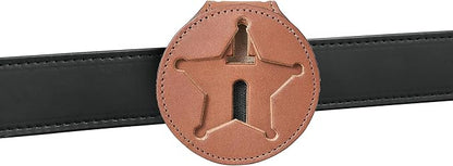Perfect Fit Shield Wallets Florida Sheriff Five-Point Star Badge Holder 2.7 inches Tall (Cutout PF185) Tan Leather