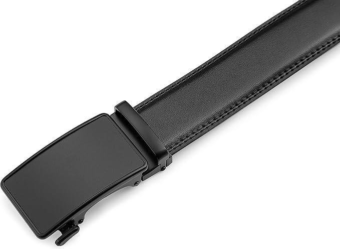 Lingli Men's Belt,Ratchet Dress Belt with Automatic Buckle Brown/Black-Trim to Fit-35mm wide