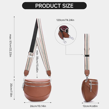 GAEKEAO Crossbody Bum Bags for Women Vegan Leather Fanny Packs Belt Bag Trendy Cross Body Purse Travel
