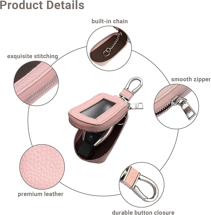 Yuoyar Premium Leather Key Fob Case - Universal Car Key Holder