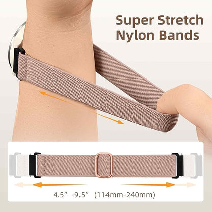 20mm Stretchy Watch Band Compatible with Garmin Vivoactive 5 6 Watch Bands,Quick Release Water-Resistant Nylon Elastic Strap for Vivoactive 3/Venu Sq/Sq 2/Sq Music, Forerunner 245/165/55/570 Women Men