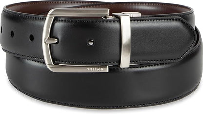 Tommy Hilfiger Men's Reversible Leather Belt, 2‑in‑1 Design for Dress Or Casual Wear