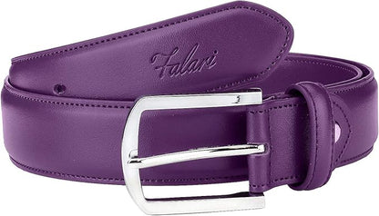 Falari Men Genuine Leather Casual Dress Belt With Single Prong Buckle, Classic Style Belt