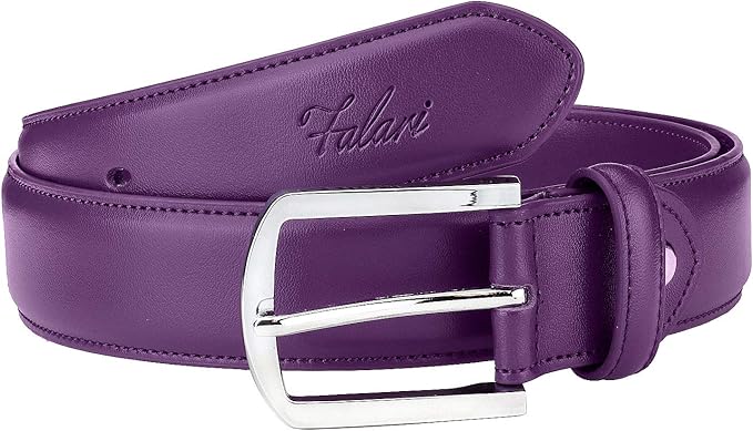 Falari Men Genuine Leather Casual Dress Belt With Single Prong Buckle, Classic Style Belt