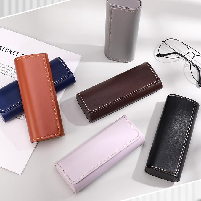 6Pack Glasses Case, Eyeglasses Case Hard Shell, Lightweight Portable Case for Sunglasses Eye Glasses Case with Cleaning Cloth