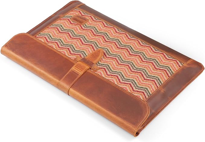 Londo Top Grain Leather Sleeve, Bohemian Bag for MacBook Pro and Air, 16 Inch, 15 Inch, 14 Inch, 13 Inch & 13.3 Inch, iPad Pro 12.9-inch Case